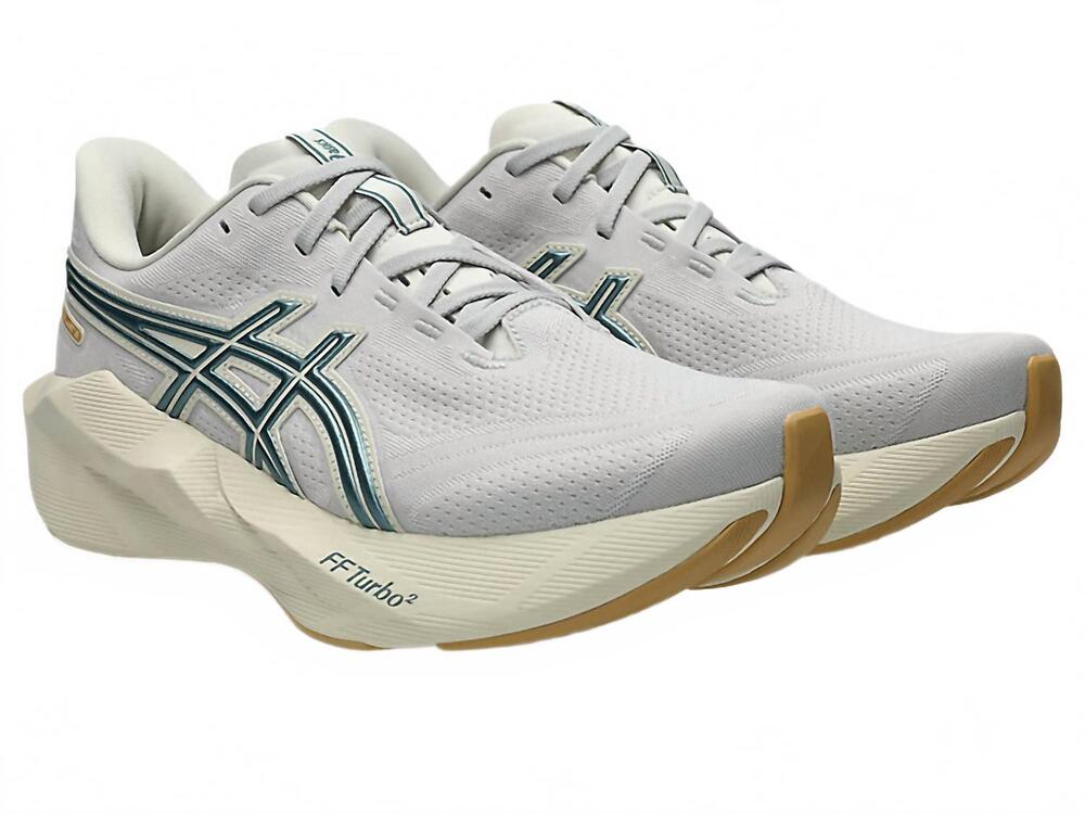 NEW ASICS unisex novablast 6 marathon pack running shoe in cloud grey/foggy teal
